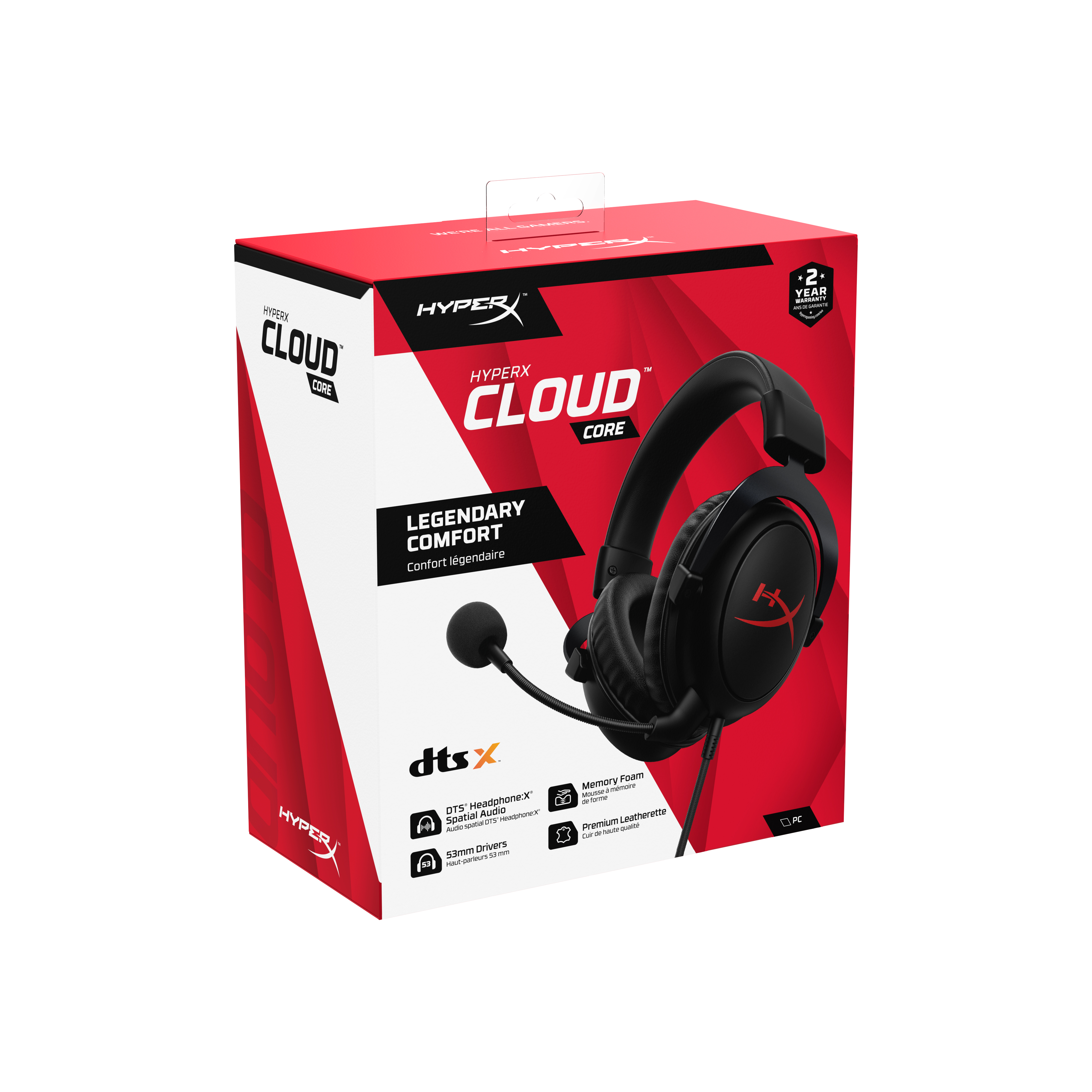 HyperX - Cloud Core 7.1 Wired DTS Headphone:X Gaming Headset for