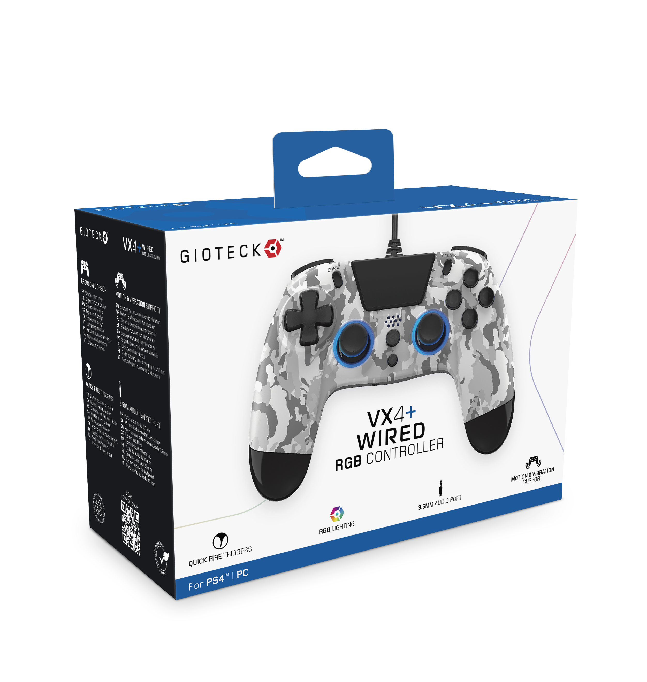 Synes Pigment tunge PS4 VX4+ WIRED CONTROLLER WITH AUDIO JACK LED, WHITE CAMO | Nordic Game  Supply
